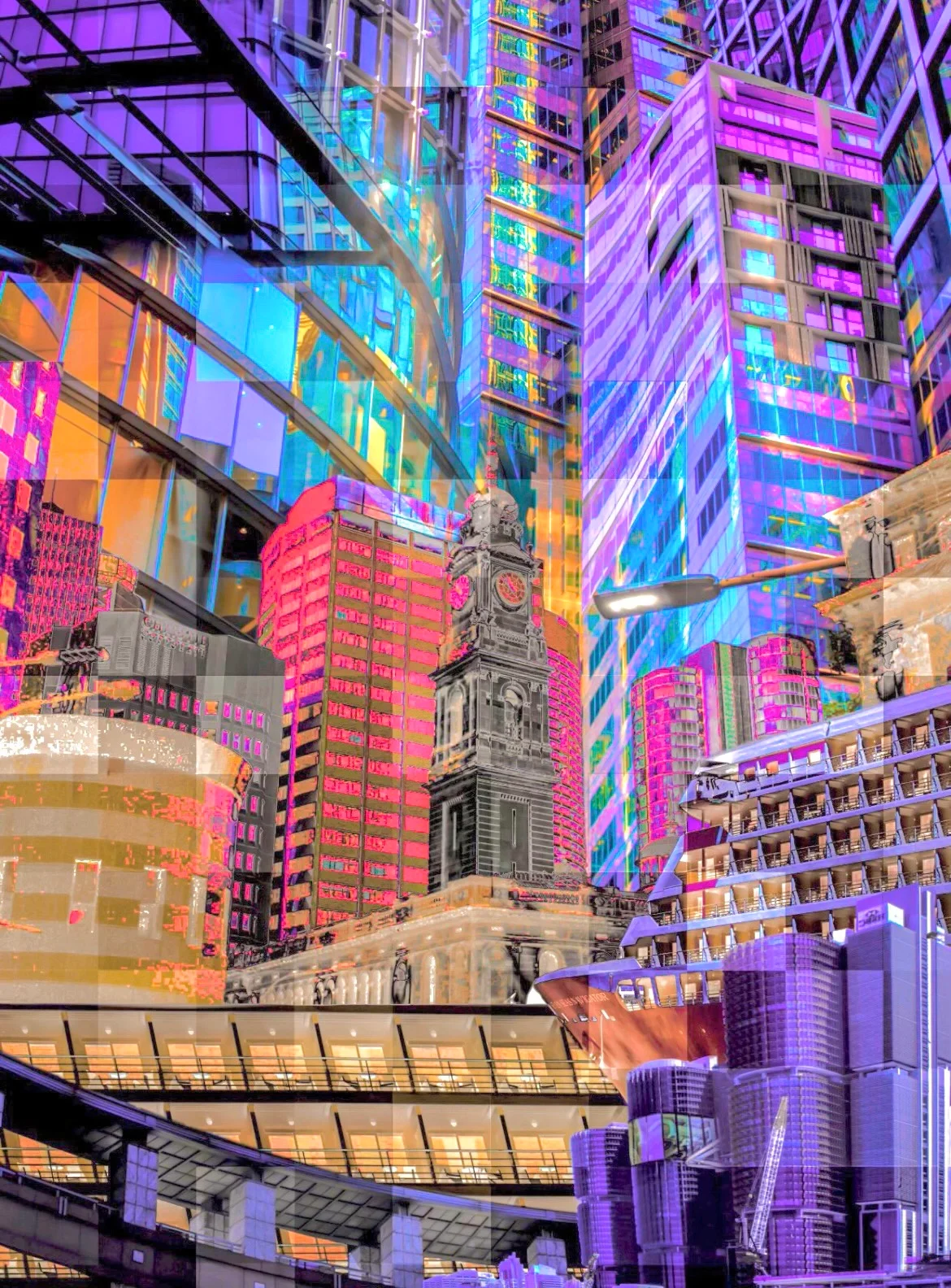 collage of histoical piece amongst the urban nature